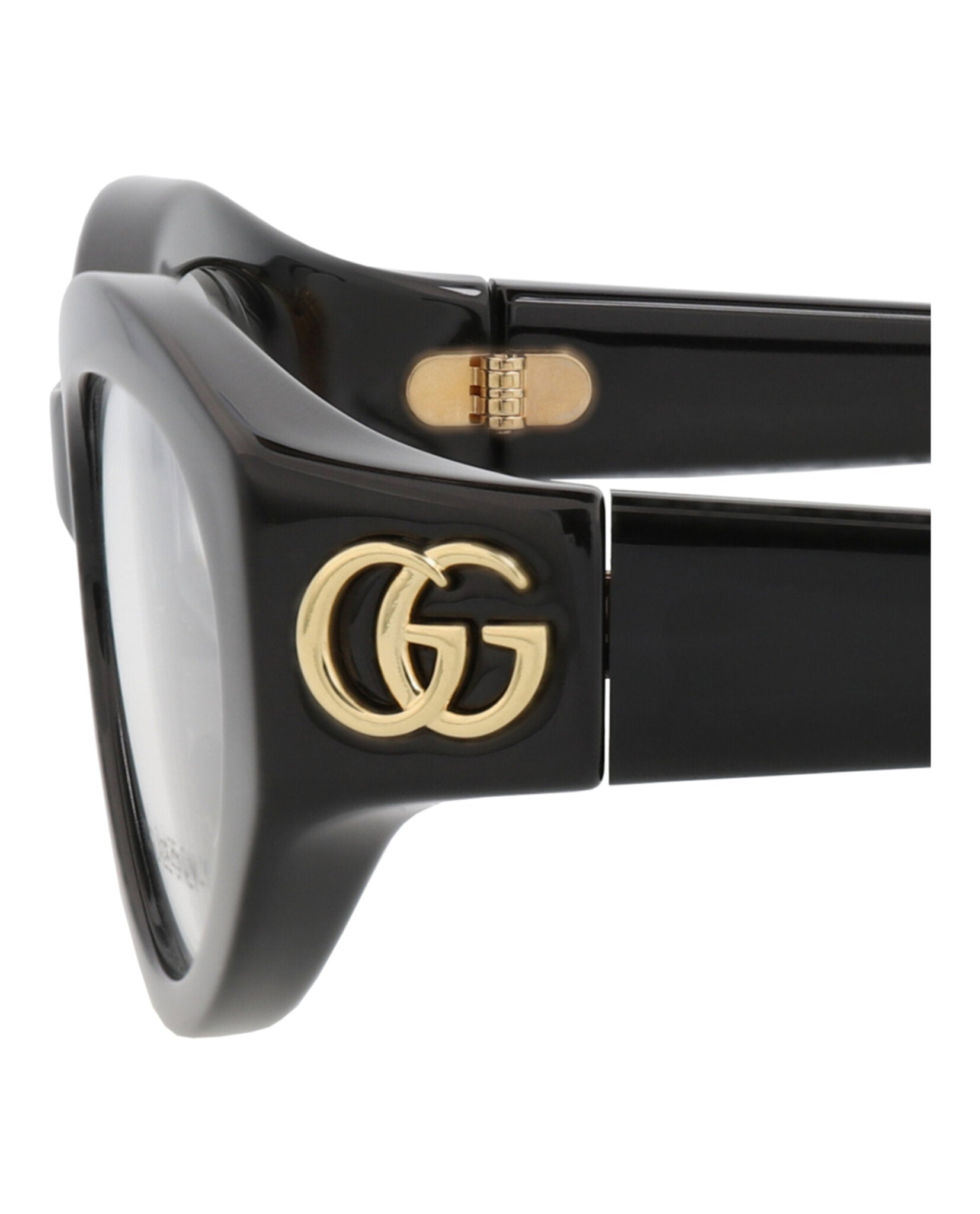 Gucci Womens Cat Eye Black Black Transparent Fashion Designer Eyewear