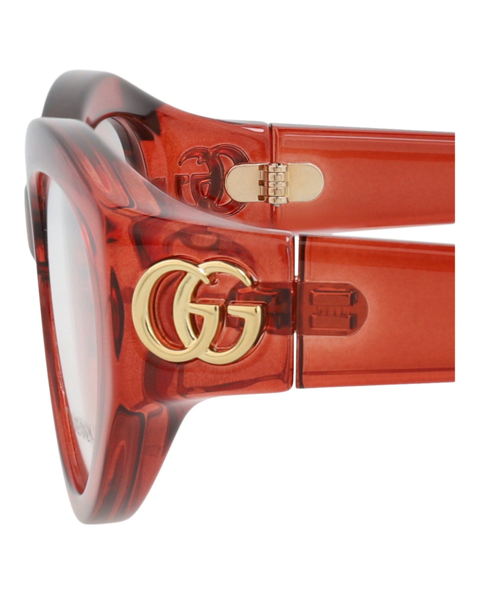 Gucci Womens Cat Eye Burgundy Burgundy Transparent Fashion Designer Eyewear