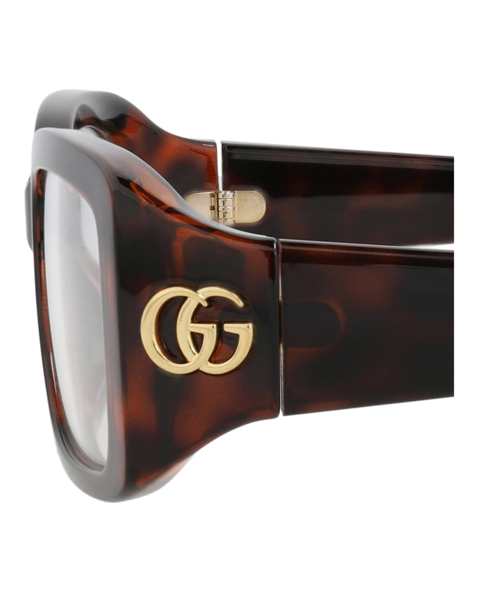 Gucci Womens Square/Rectangle Havana Havana Transparent Fashion Designer Eyewear