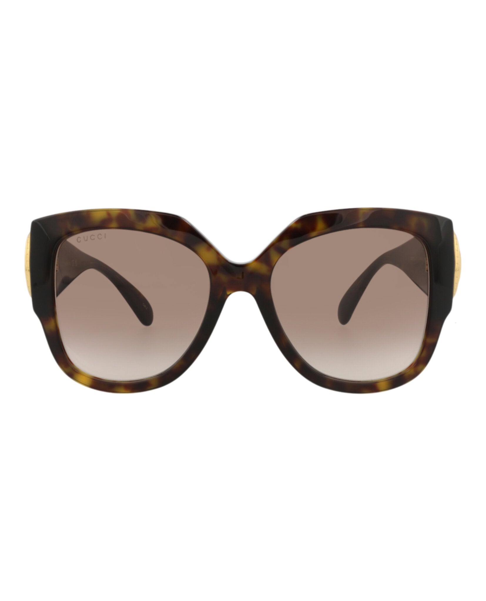 Gucci Womens Square/Rectangle Havana Havana Brown Fashion Designer Eyewear