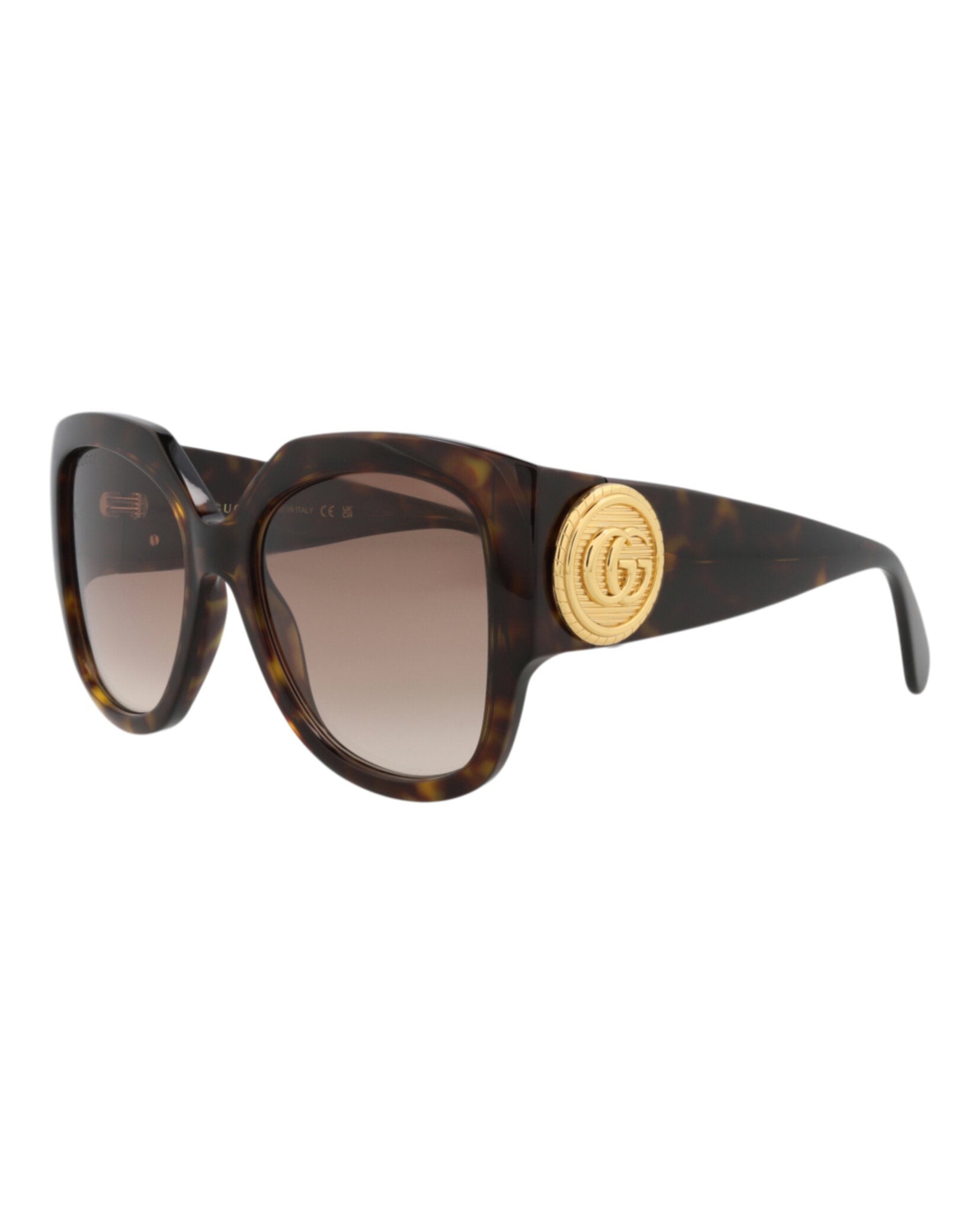 Gucci Womens Square/Rectangle Havana Havana Brown Fashion Designer Eyewear