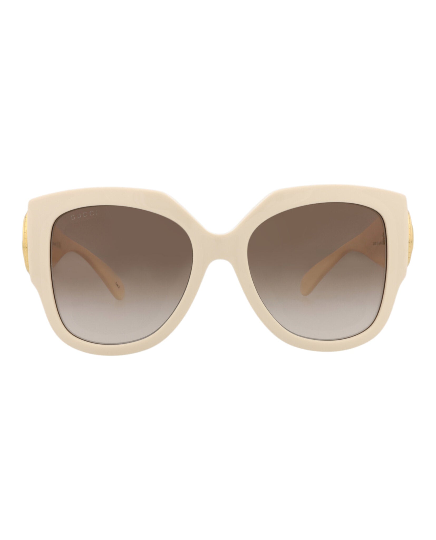 Gucci Womens Square/Rectangle Ivory Ivory Brown Fashion Designer Eyewear