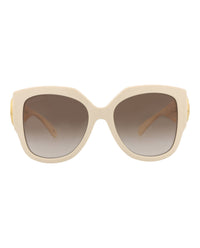 Gucci Womens Square/Rectangle Ivory Ivory Brown Fashion Designer Eyewear
