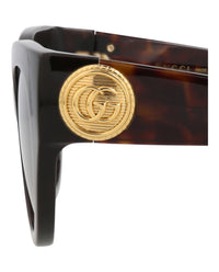 Gucci Gucci Womens Cat Eye Havana Havana Brown Fashion Designer Eyewear