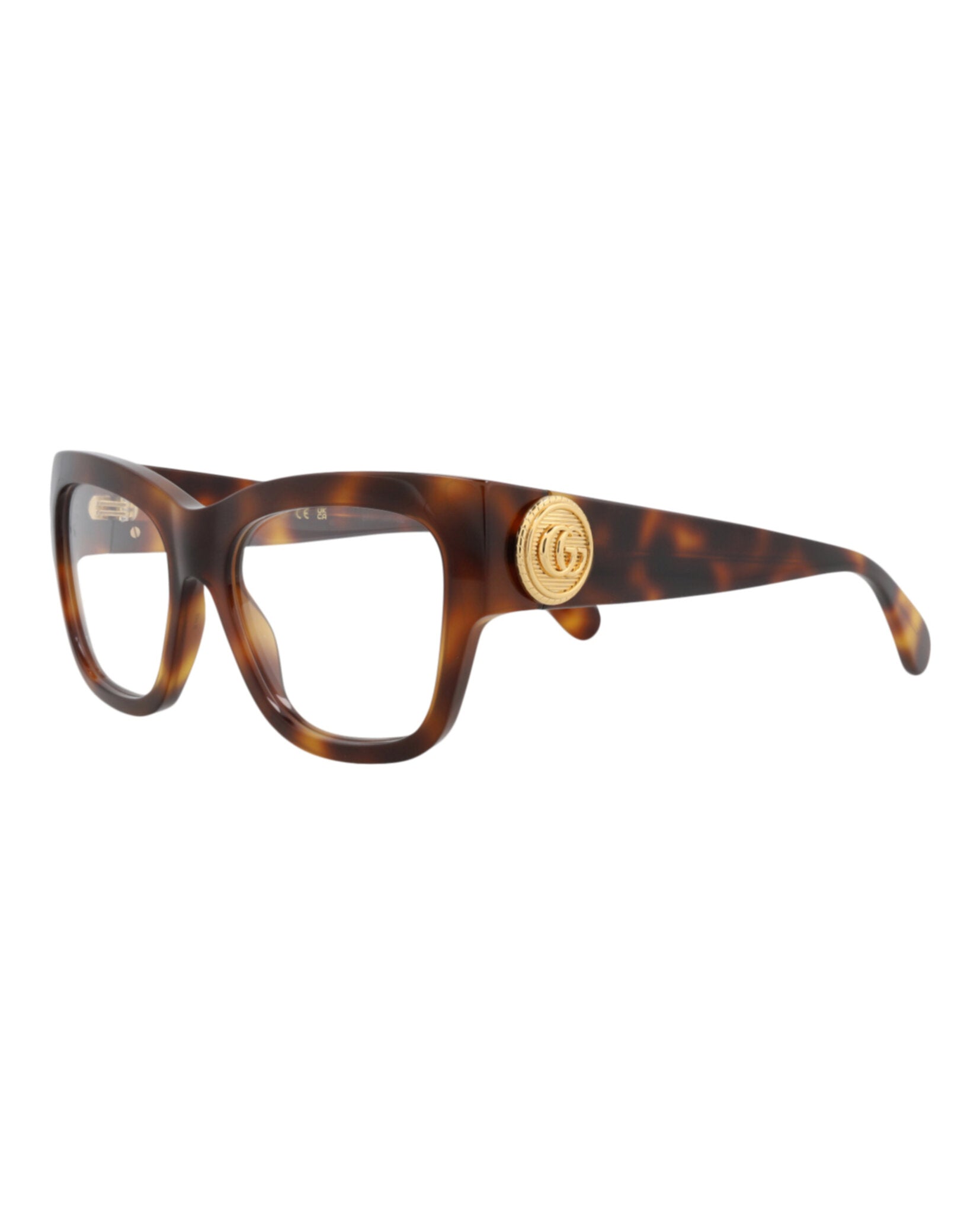Gucci Womens Square/Rectangle Havana Havana Transparent Fashion Designer Eyewear