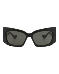 Gucci Womens Shield/Wrap Black Black Grey Fashion Designer Eyewear