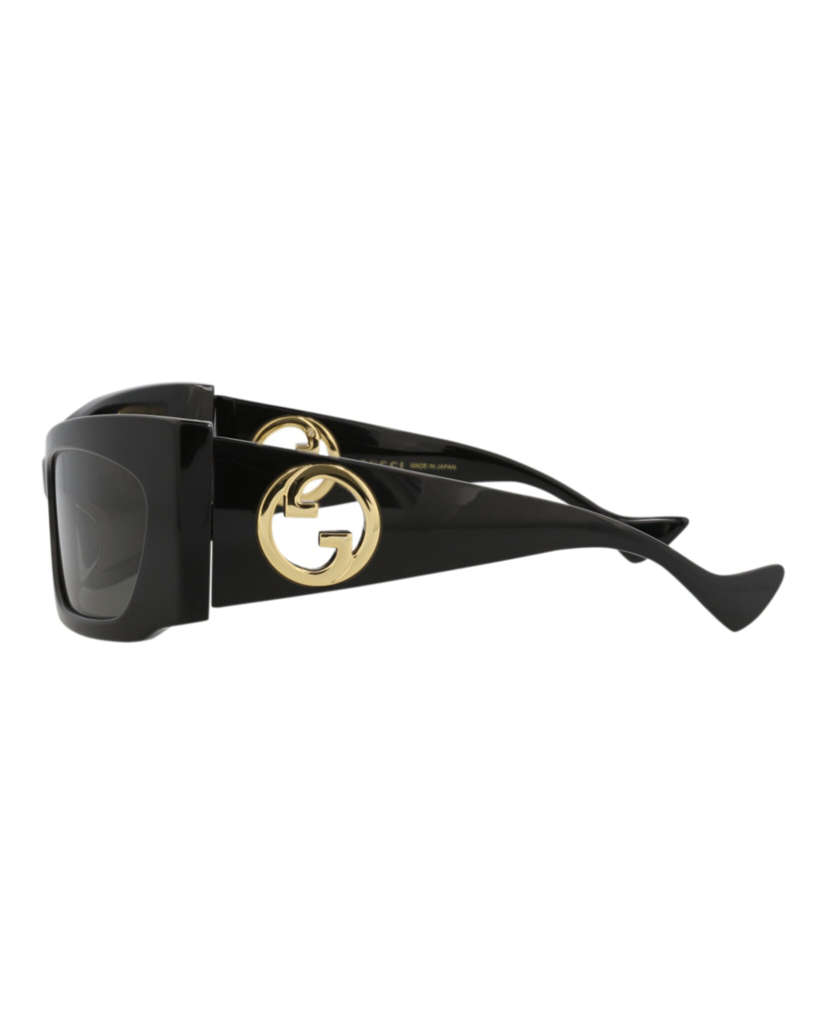 Gucci Womens Shield/Wrap Black Black Grey Fashion Designer Eyewear