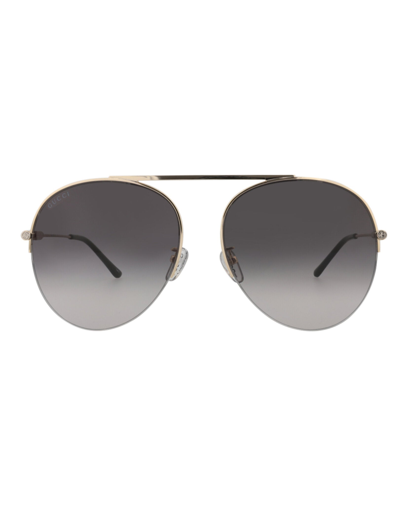 Gucci Womens Aviator Gold Gold Grey Fashion Designer Eyewear