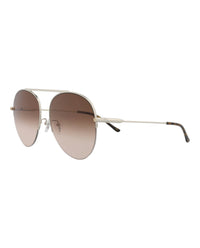 Gucci Womens Aviator Silver Silver Brown Fashion Designer Eyewear