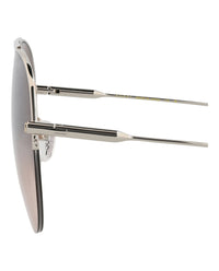 Gucci Womens Aviator Silver Silver Brown Fashion Designer Eyewear
