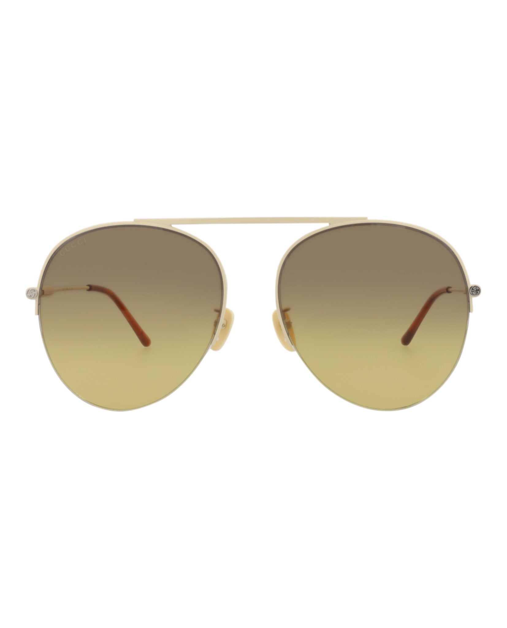 Gucci Womens Aviator Ivory Ivory Brown Fashion Designer Eyewear