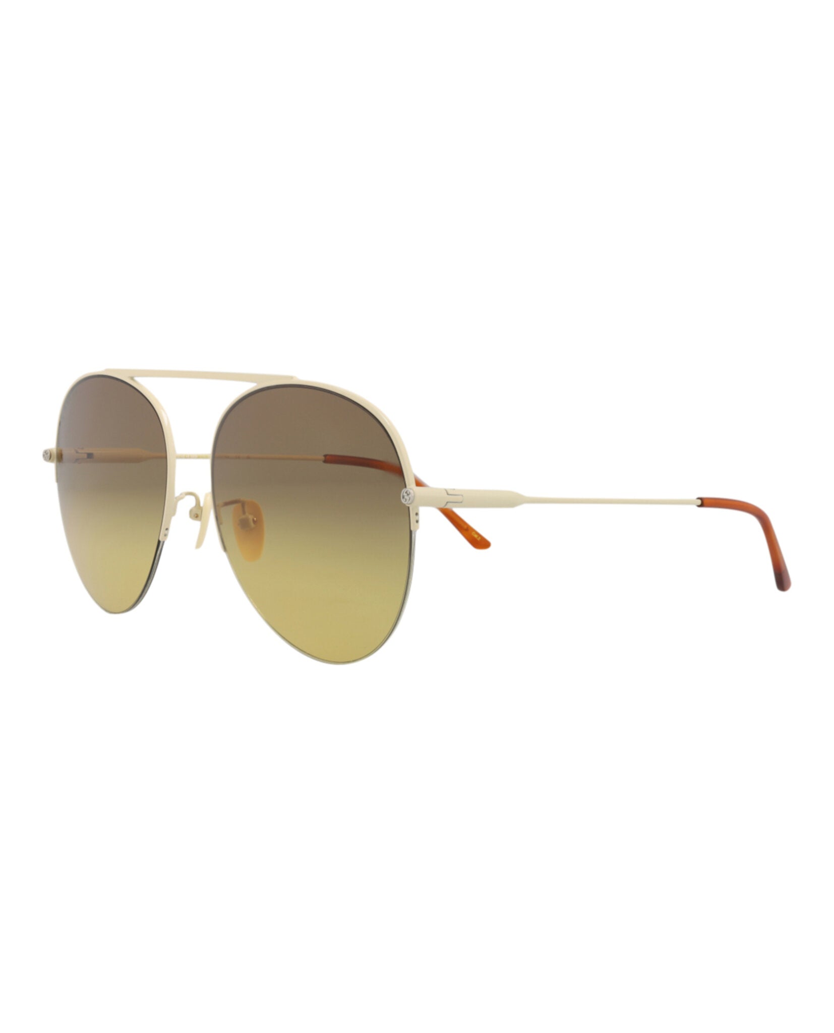 Gucci Womens Aviator Ivory Ivory Brown Fashion Designer Eyewear