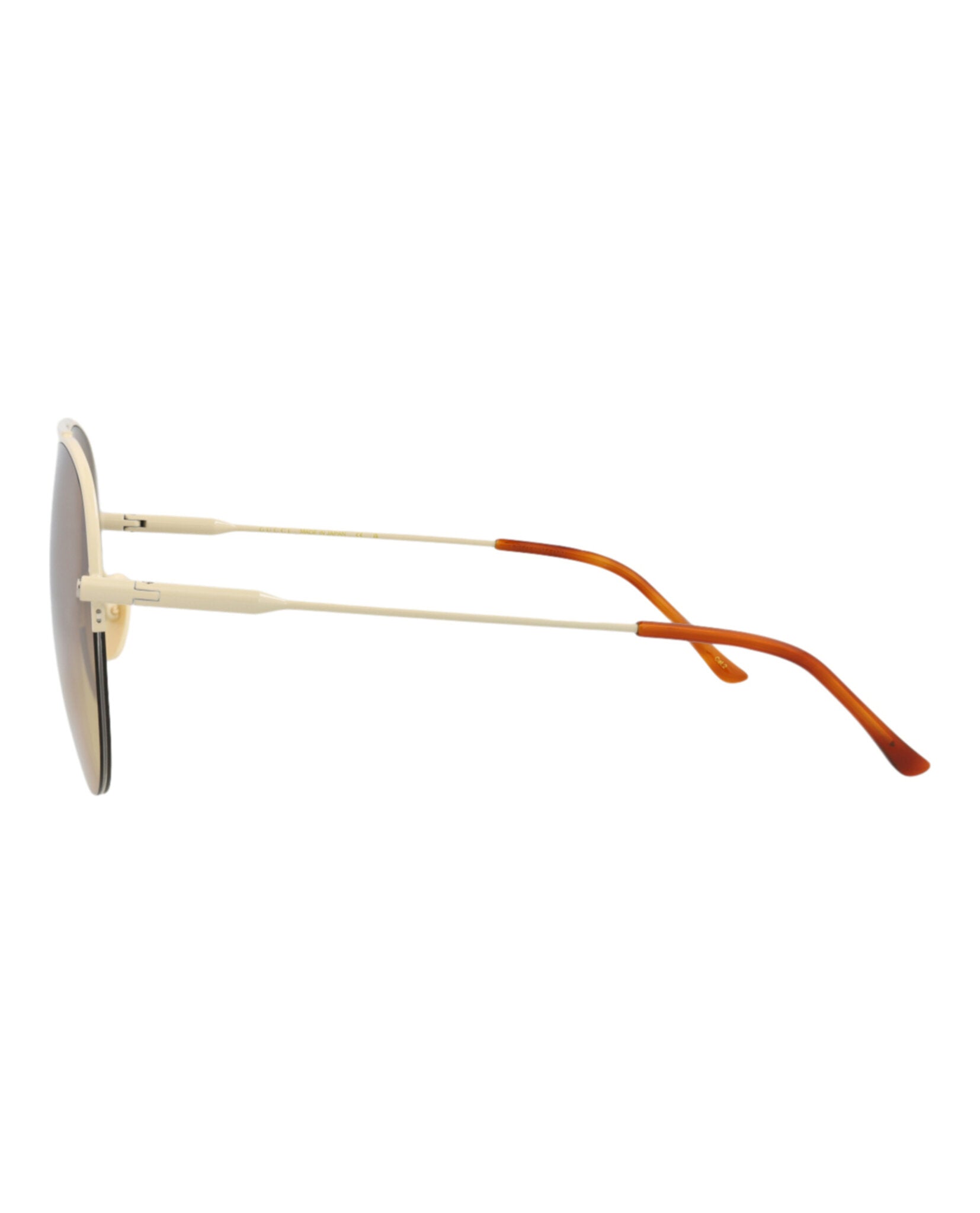 Gucci Womens Aviator Ivory Ivory Brown Fashion Designer Eyewear