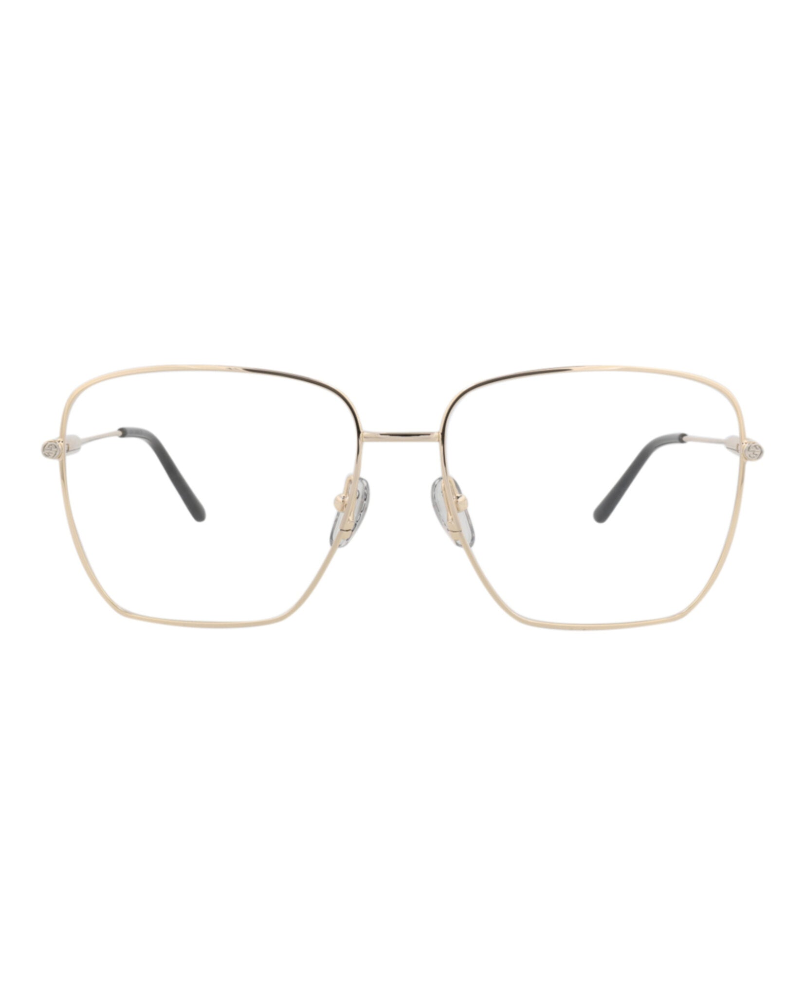 Gucci Womens Square/Rectangle Gold Gold Transparent Fashion Designer Eyewear
