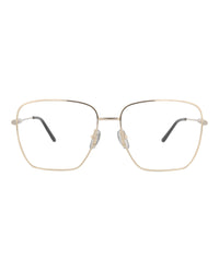 Gucci Womens Square/Rectangle Gold Gold Transparent Fashion Designer Eyewear