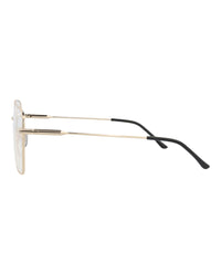Gucci Womens Square/Rectangle Gold Gold Transparent Fashion Designer Eyewear
