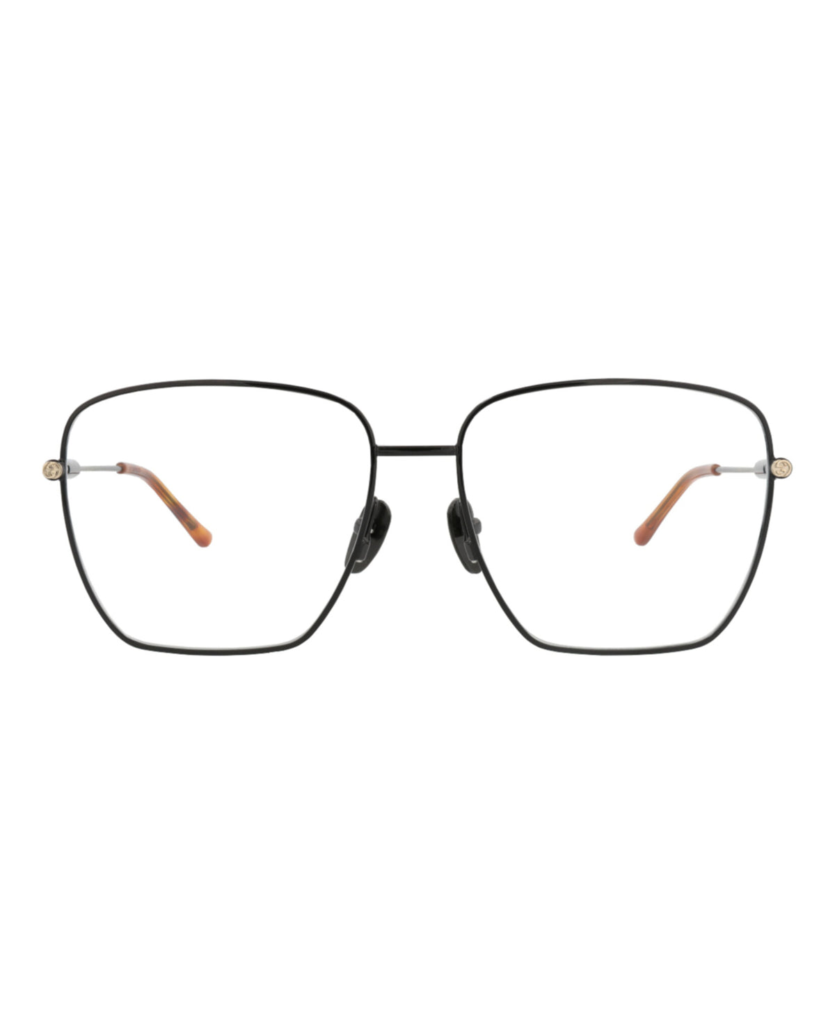 Gucci Womens Square/Rectangle Black Black Transparent Fashion Designer Eyewear