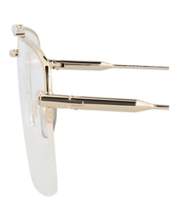 Gucci Gucci Womens Aviator Gold Gold Transparent Fashion Designer Eyewear