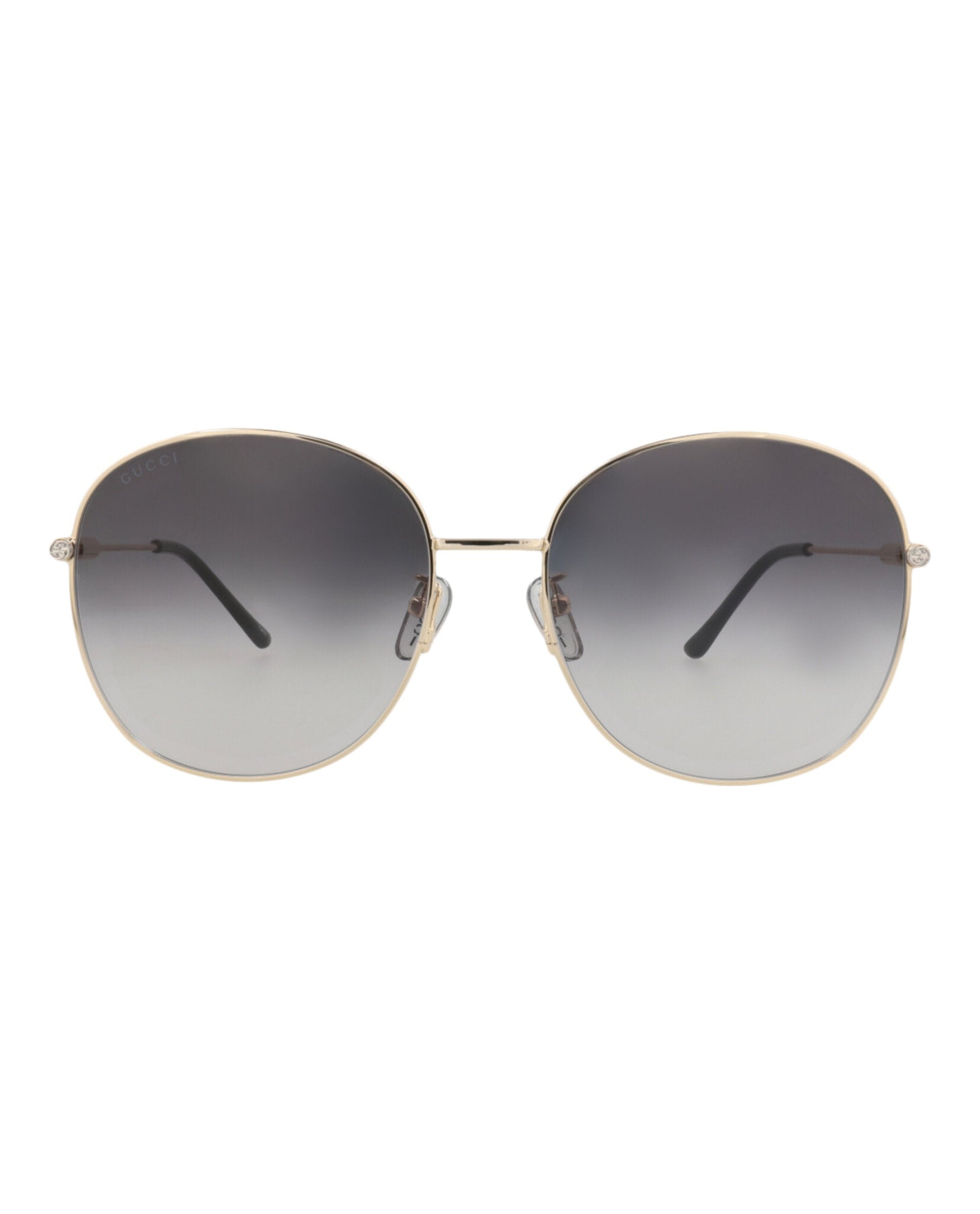 Gucci Gucci Womens Round/Oval Gold Gold Grey Fashion Designer Eyewear