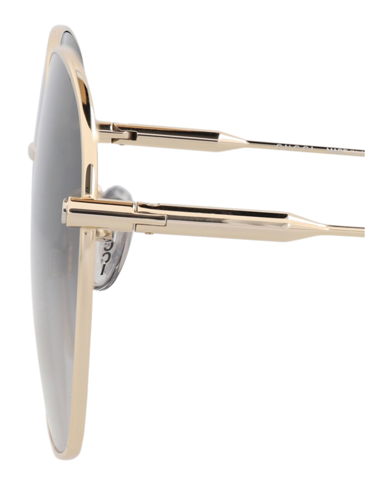Gucci Gucci Womens Round/Oval Gold Gold Grey Fashion Designer Eyewear