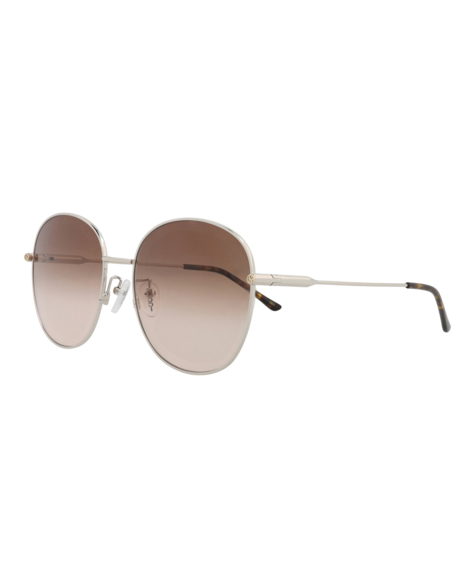 Gucci Gucci Womens Round/Oval Silver Silver Brown Fashion Designer Eyewear