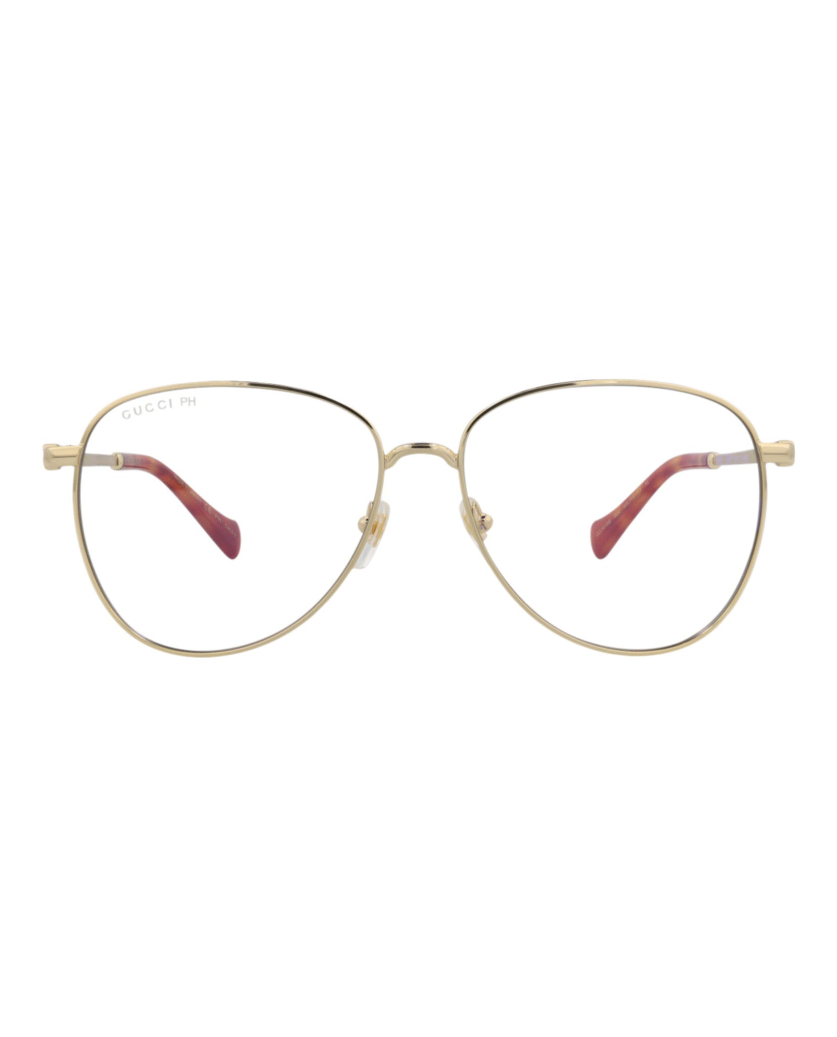 Gucci Womens Aviator Gold Gold Transparent Fashion Designer Eyewear