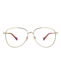 Gucci Womens Aviator Gold Gold Transparent Fashion Designer Eyewear