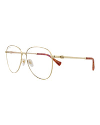 Gucci Womens Aviator Gold Gold Transparent Fashion Designer Eyewear