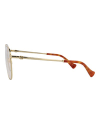 Gucci Womens Aviator Gold Gold Transparent Fashion Designer Eyewear