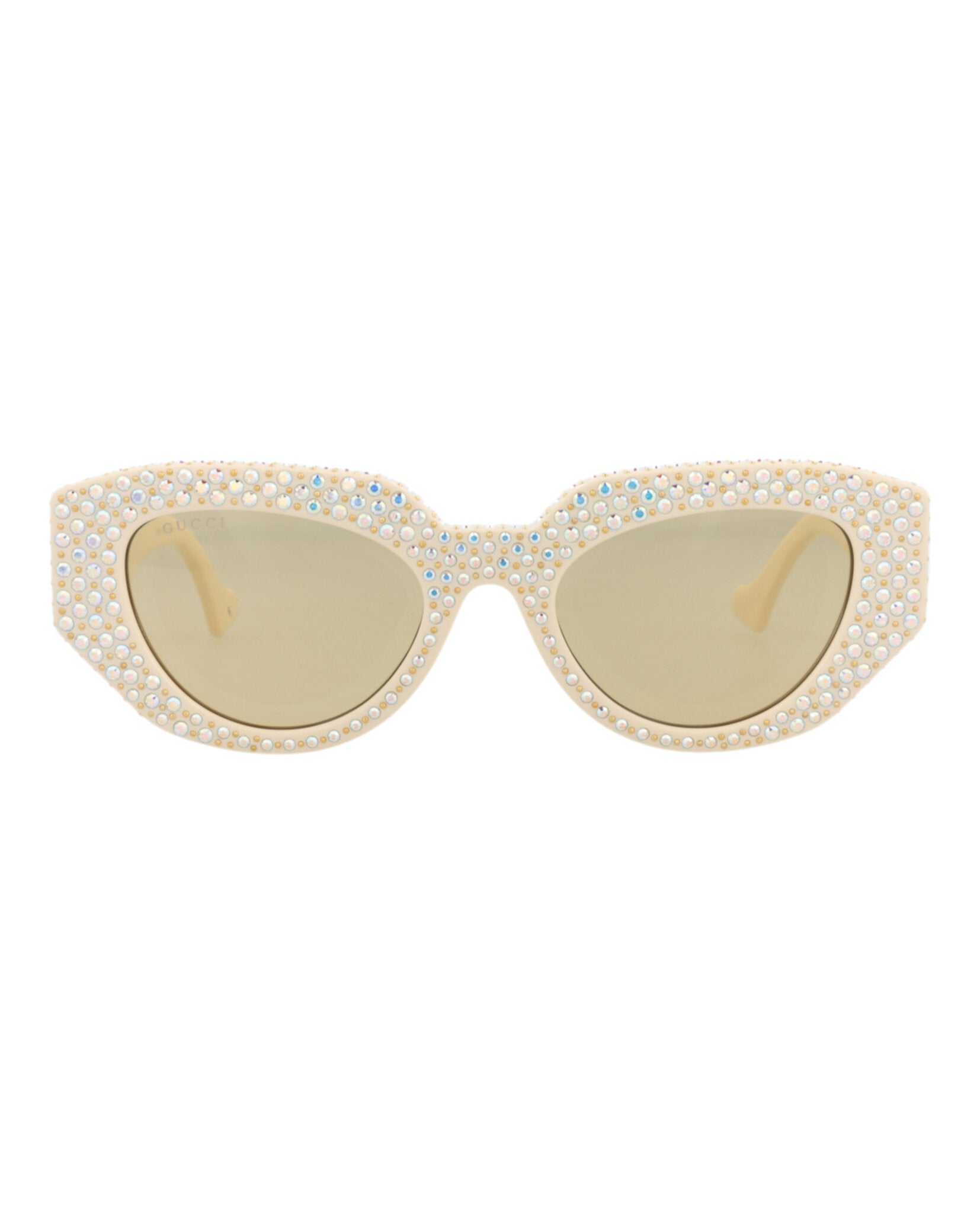 Gucci Gucci Womens Cat Eye Ivory Ivory Brown Fashion Designer Eyewear