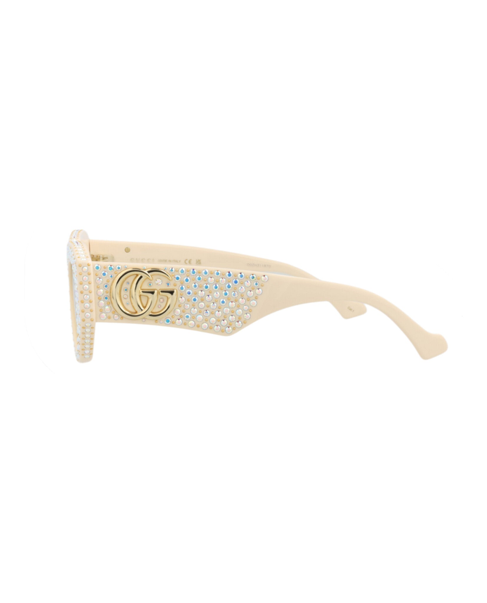 Gucci Gucci Womens Cat Eye Ivory Ivory Brown Fashion Designer Eyewear