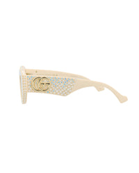 Gucci Gucci Womens Cat Eye Ivory Ivory Brown Fashion Designer Eyewear