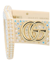 Gucci Gucci Womens Cat Eye Ivory Ivory Brown Fashion Designer Eyewear