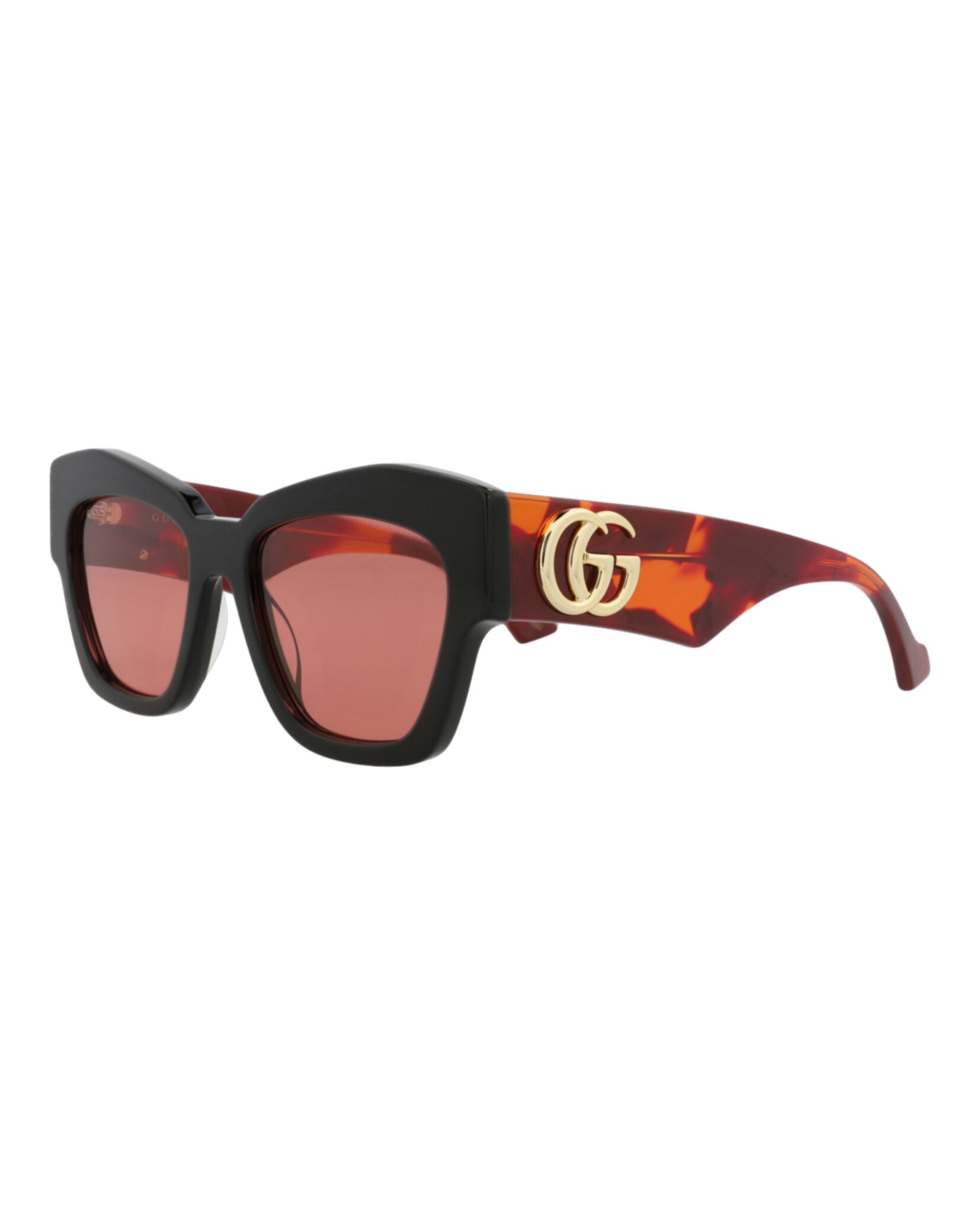 Gucci Womens Cat Eye Black Havana Orange Fashion Designer Eyewear