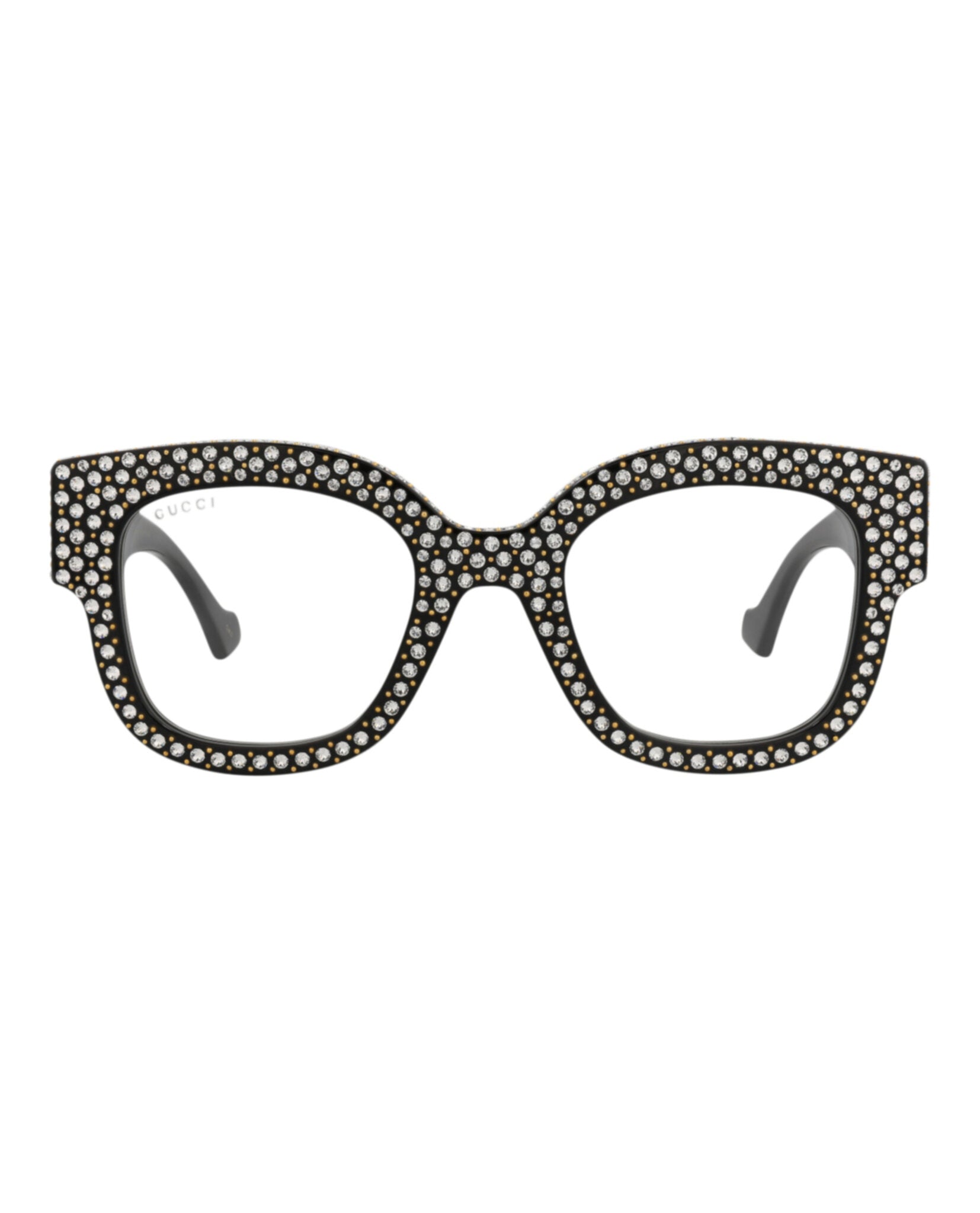 Gucci Gucci Womens Square/Rectangle Black Black Transparent Fashion Designer Eyewear