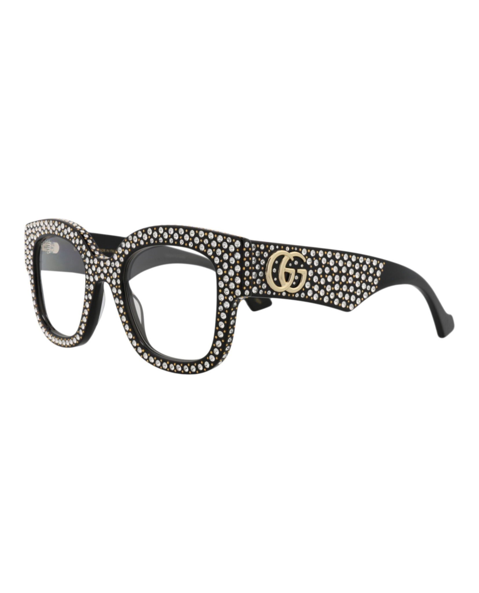 Gucci Gucci Womens Square/Rectangle Black Black Transparent Fashion Designer Eyewear
