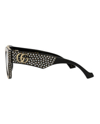 Gucci Gucci Womens Square/Rectangle Black Black Transparent Fashion Designer Eyewear