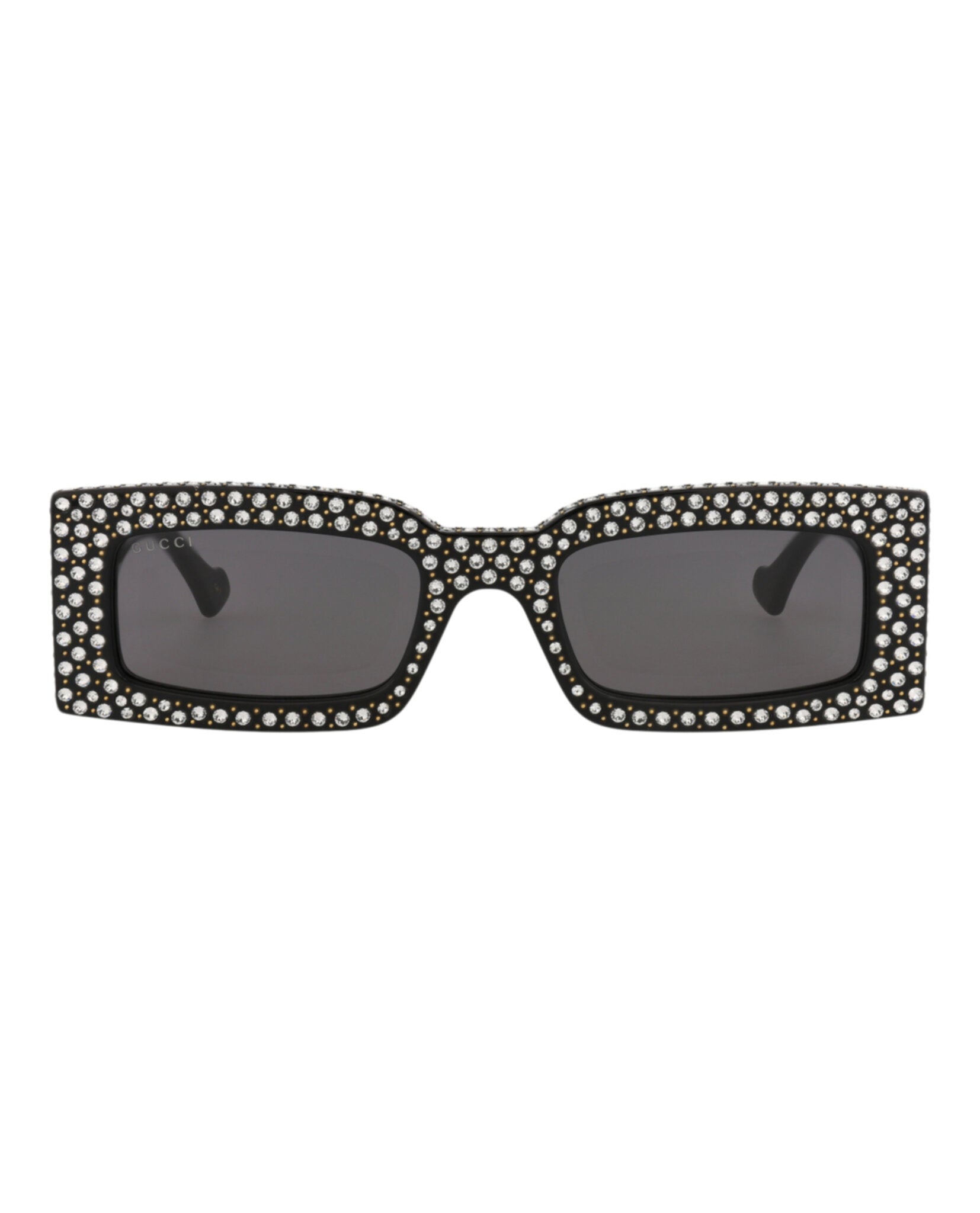 Gucci Womens Square/Rectangle Black Black Grey Fashion Designer Eyewear