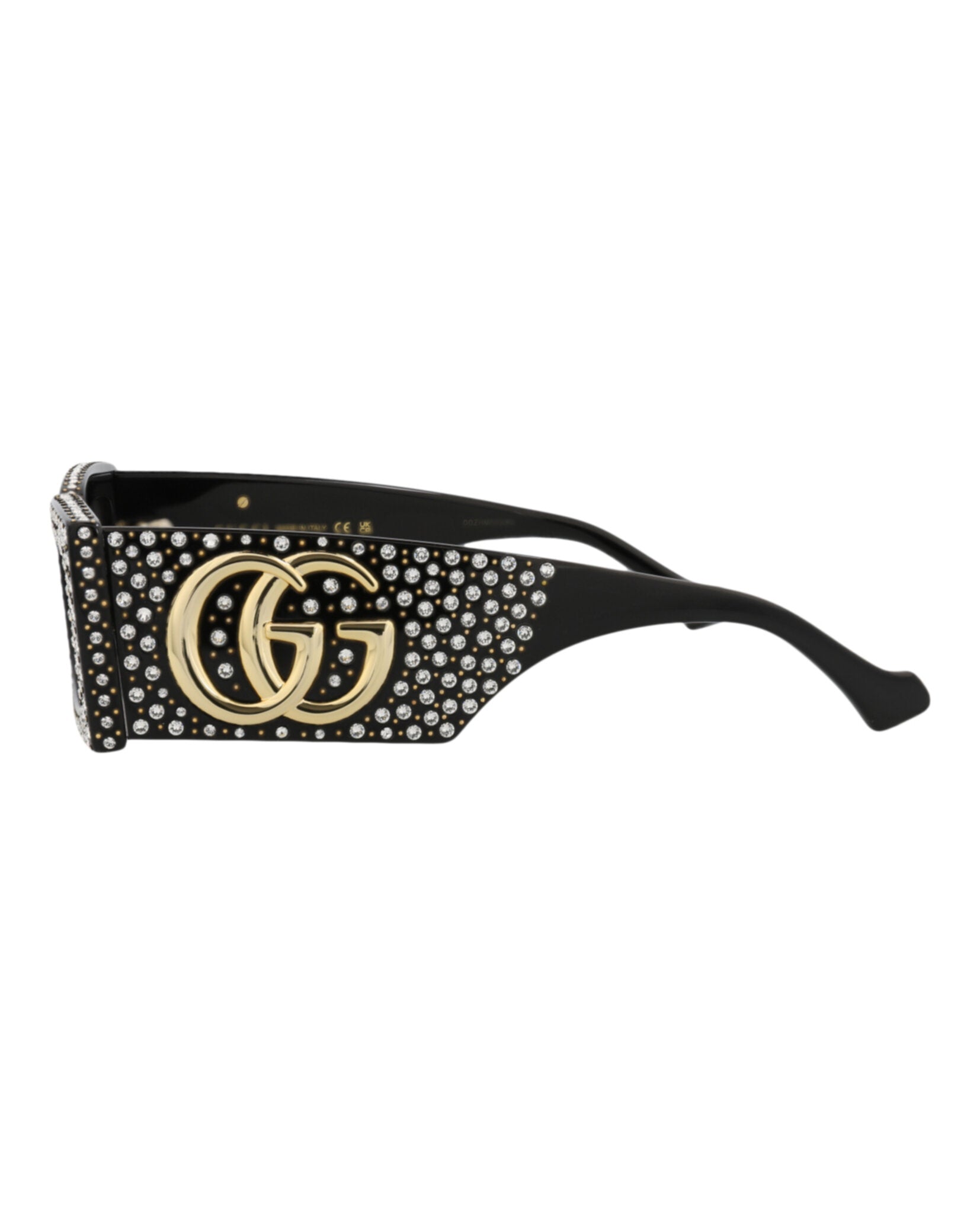 Gucci Womens Square/Rectangle Black Black Grey Fashion Designer Eyewear