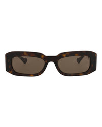 Gucci Mens Square/Rectangle Havana Havana Brown Fashion Designer Eyewear