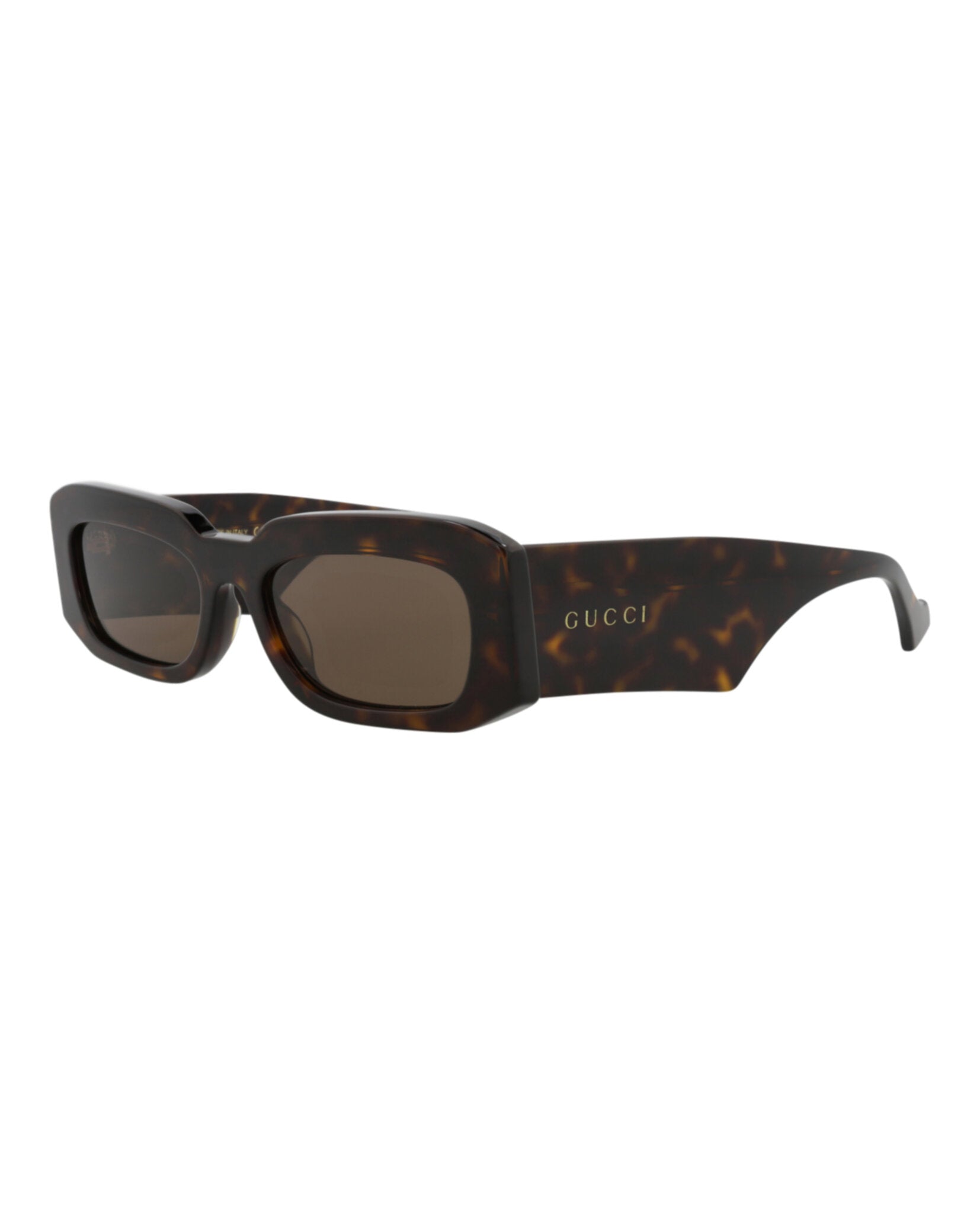 Gucci Mens Square/Rectangle Havana Havana Brown Fashion Designer Eyewear
