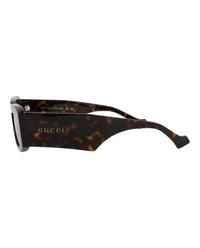 Gucci Mens Square/Rectangle Havana Havana Brown Fashion Designer Eyewear