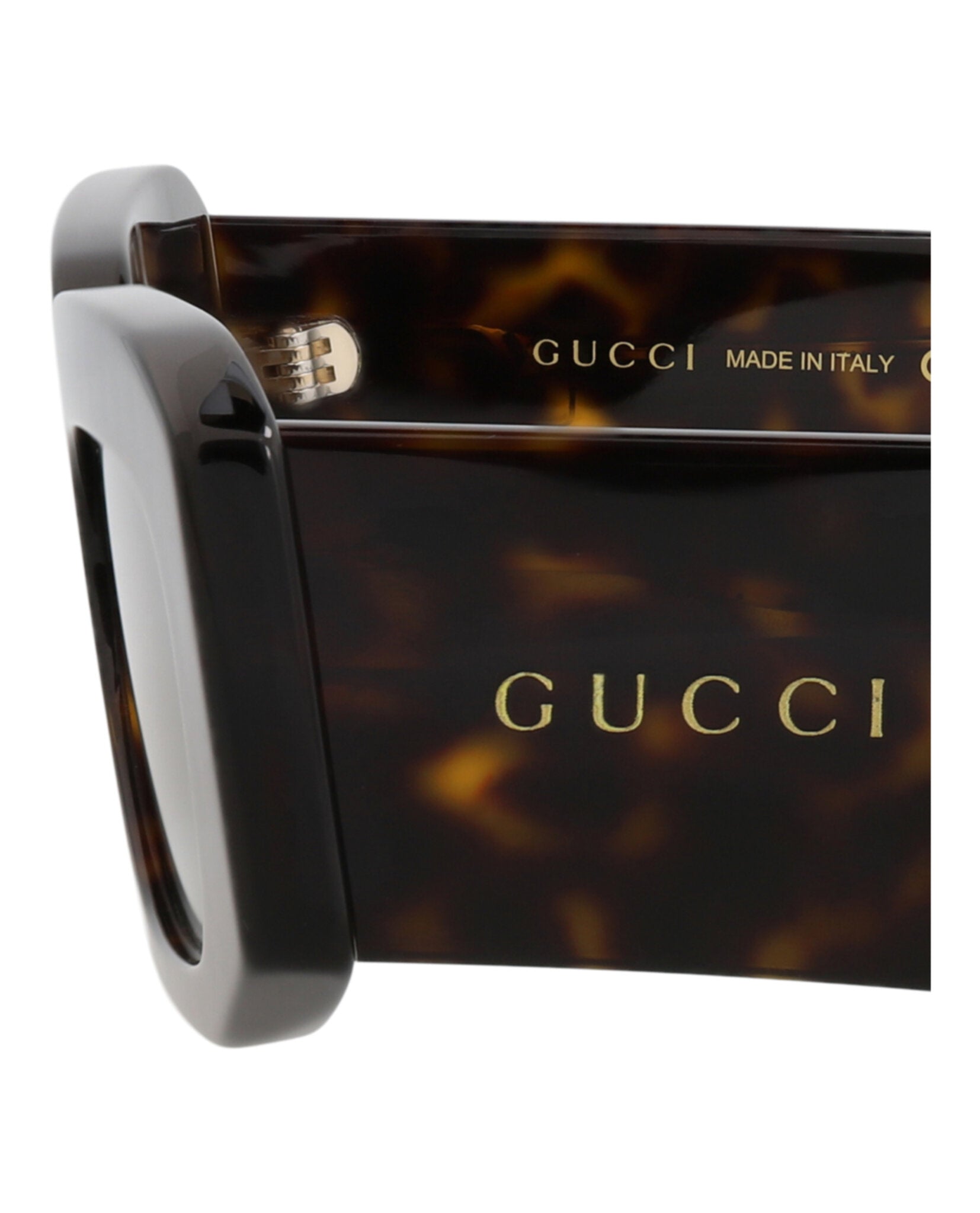 Gucci Mens Square/Rectangle Havana Havana Brown Fashion Designer Eyewear