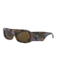 Gucci Mens Square/Rectangle Havana Havana Brown Fashion Designer Eyewear