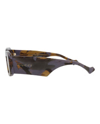 Gucci Mens Square/Rectangle Havana Havana Brown Fashion Designer Eyewear