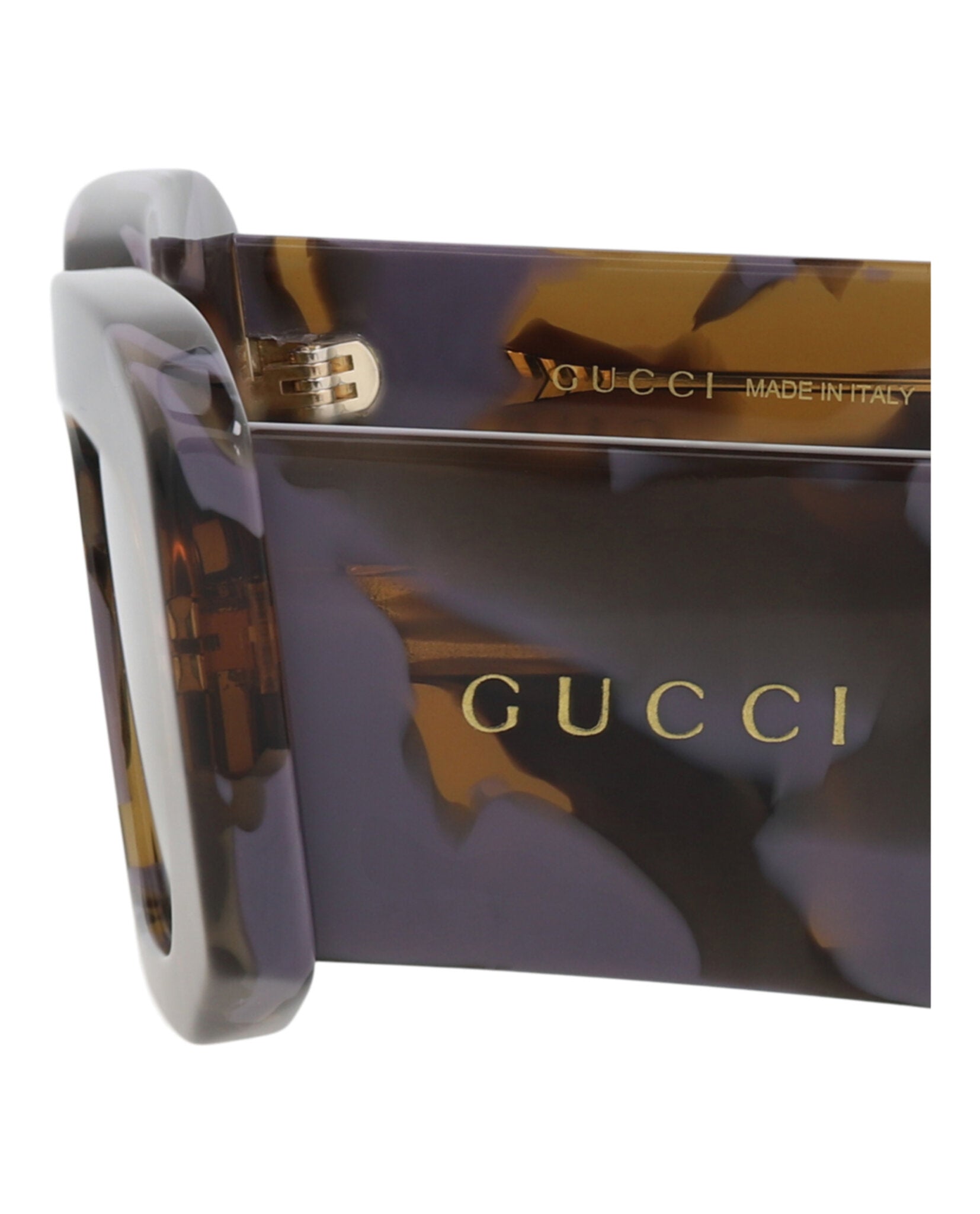 Gucci Mens Square/Rectangle Havana Havana Brown Fashion Designer Eyewear
