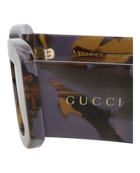 Gucci Mens Square/Rectangle Havana Havana Brown Fashion Designer Eyewear