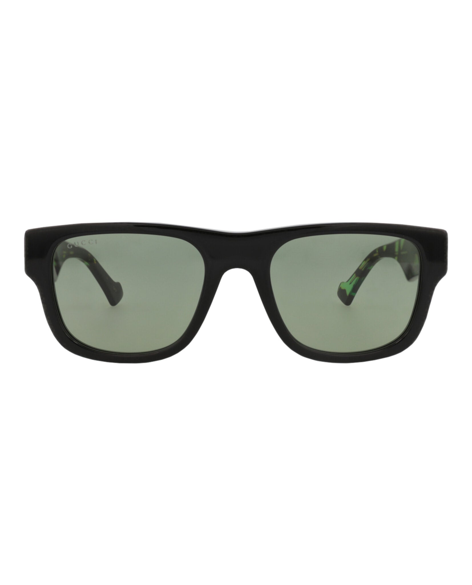 Gucci Mens Square/Rectangle Black Havana Green Fashion Designer Eyewear