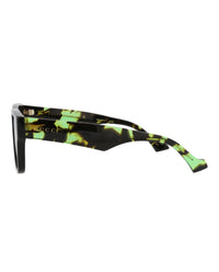 Gucci Mens Square/Rectangle Black Havana Green Fashion Designer Eyewear