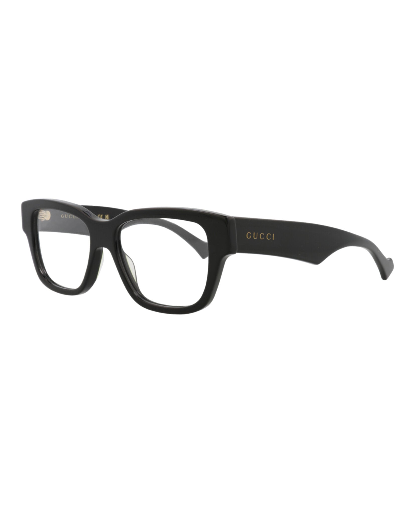 Gucci Mens Square/Rectangle Black Black Transparent Fashion Designer Eyewear
